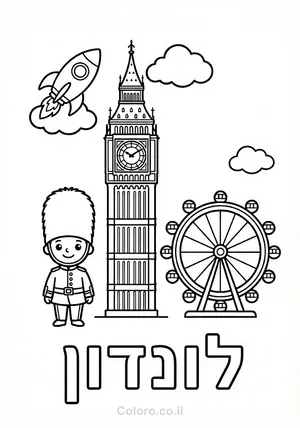 דף צביעה ביג בן לונדון